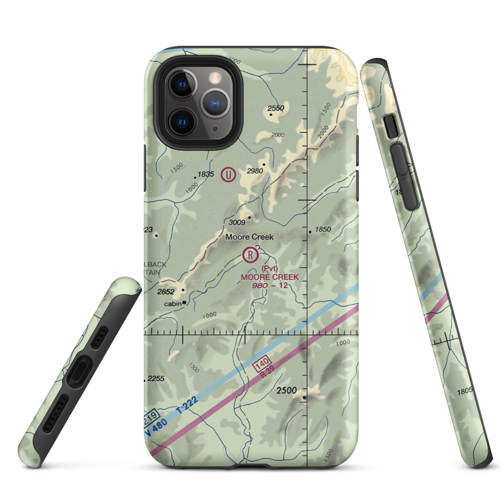 Moore Creek Airport (99AK) VFR Sectional  Tough iPhone Case iPhone 11 Pro Max model shown