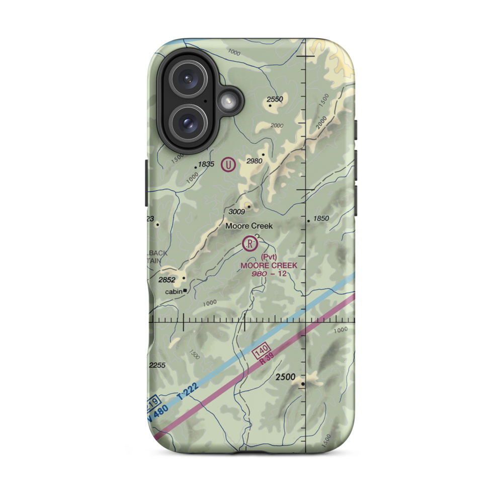 Moore Creek Airport (99AK) VFR Sectional  Tough iPhone Case iPhone 16 Plus model shown