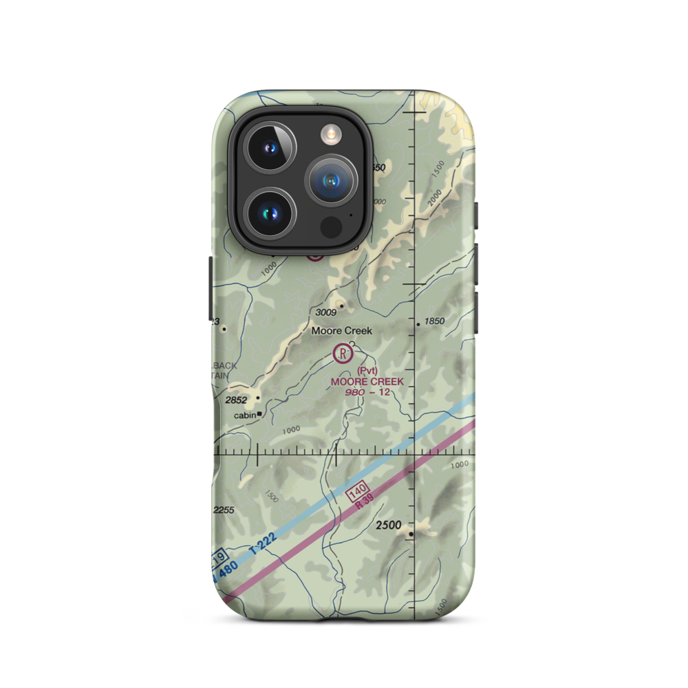 Moore Creek Airport (99AK) VFR Sectional  Tough iPhone Case iPhone 16 Pro model shown