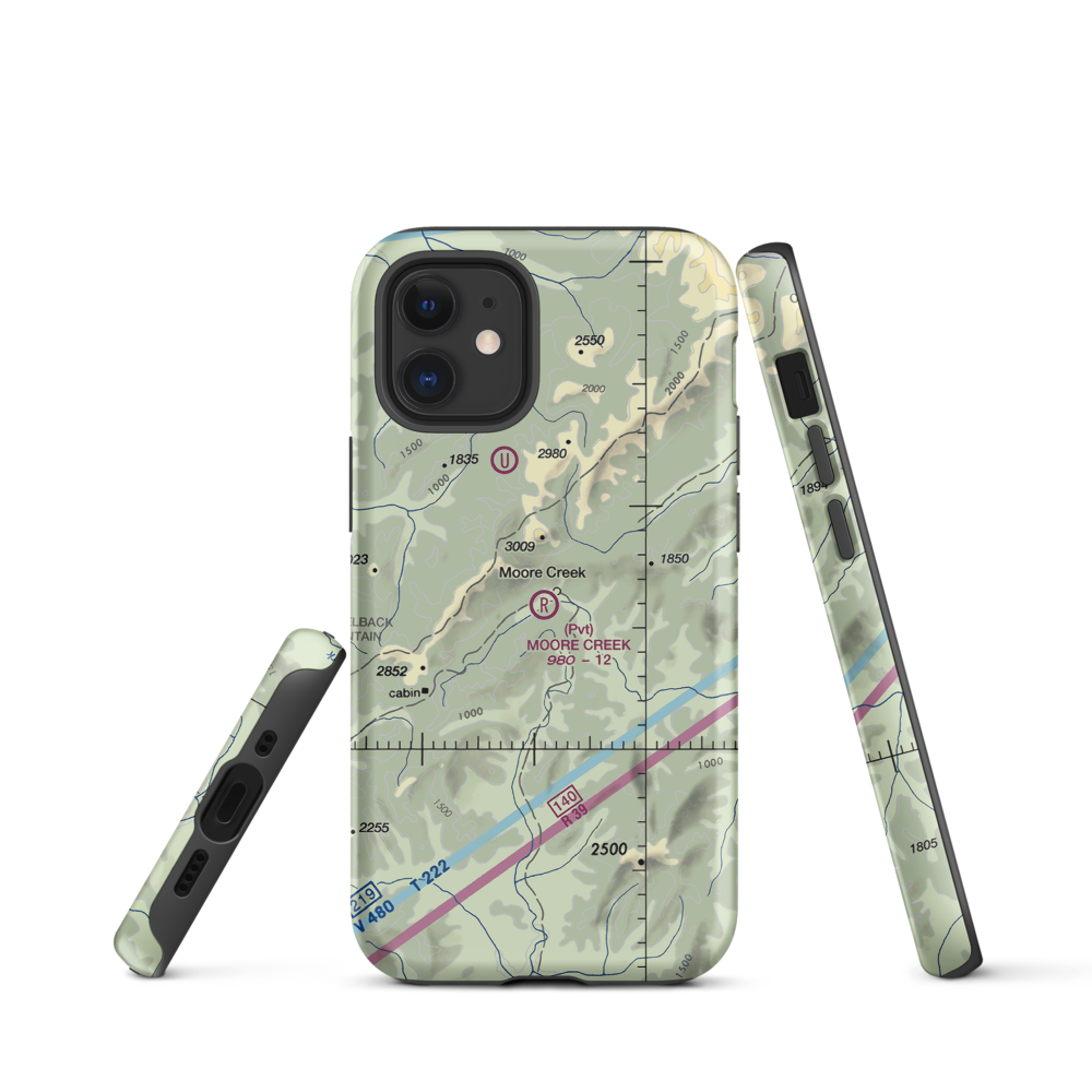 Moore Creek Airport (99AK) VFR Sectional  Tough iPhone Case iPhone 12 mini model shown