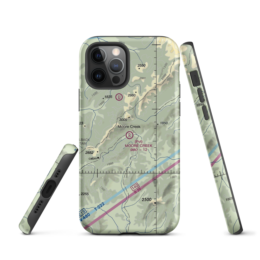 Moore Creek Airport (99AK) VFR Sectional  Tough iPhone Case iPhone 12 Pro model shown