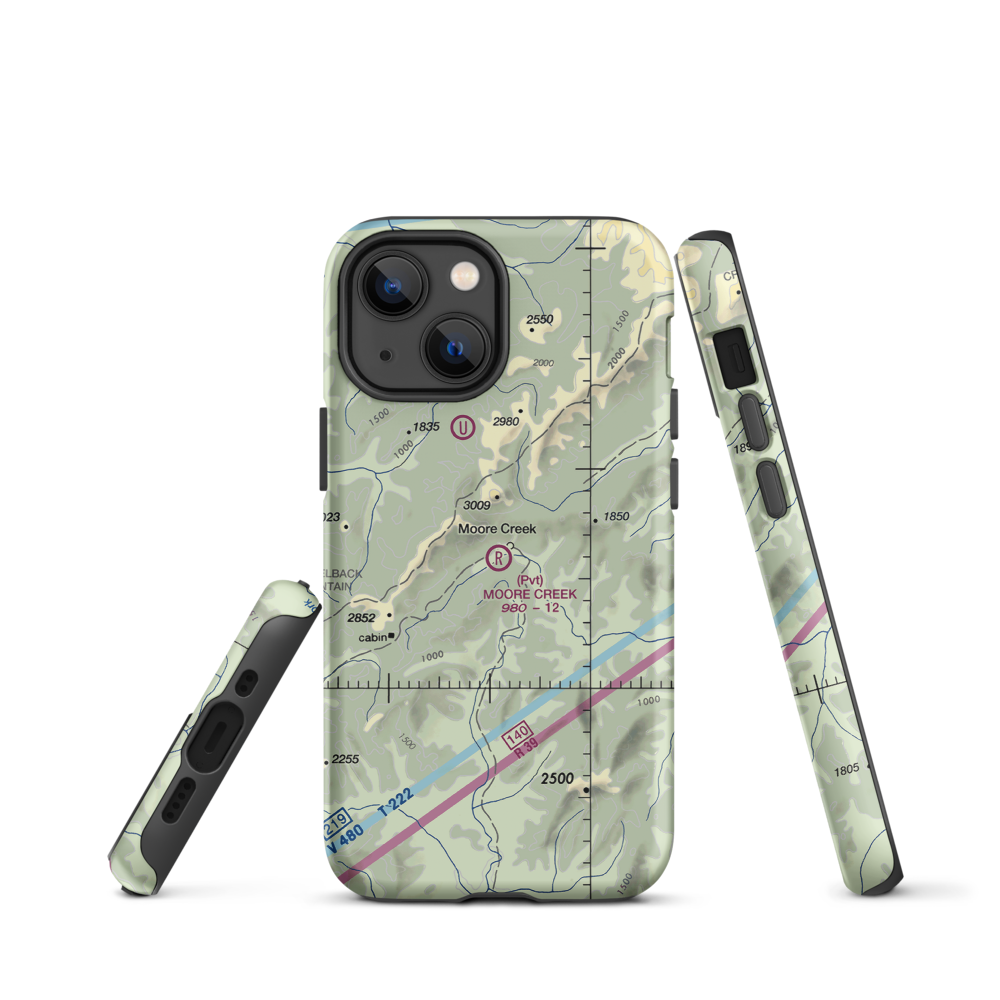 Moore Creek Airport (99AK) VFR Sectional  Tough iPhone Case iPhone 13 mini model shown