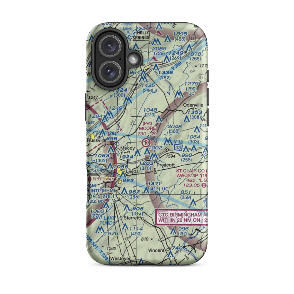 Moore Field (1AL8) VFR Sectional  Tough iPhone Case iPhone 16 Plus model shown