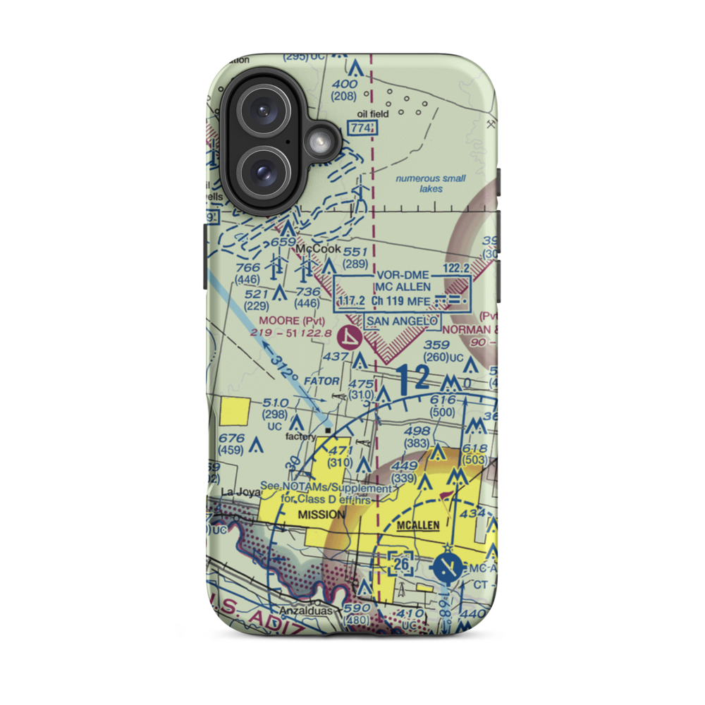 Moore Field (7TE7) VFR Sectional  Tough iPhone Case iPhone 16 Plus model shown