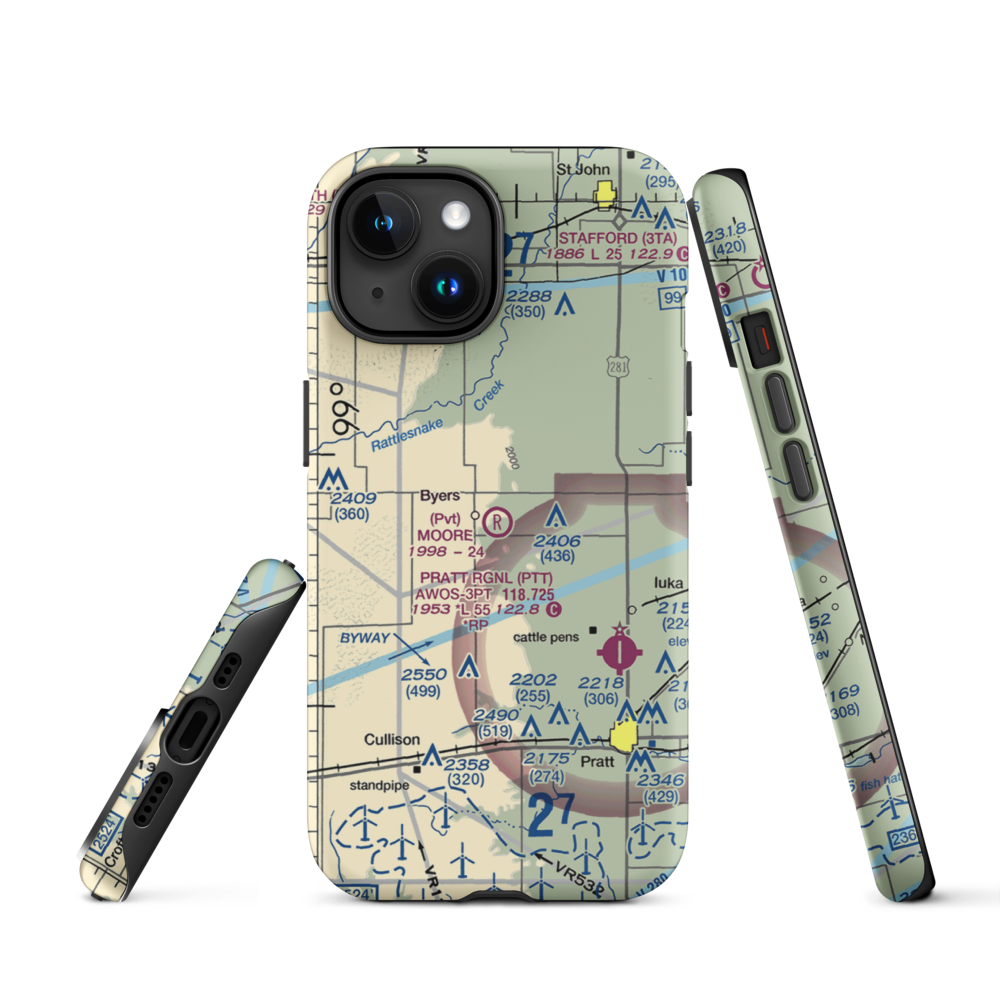 Moore Field (SN48) VFR Sectional  Tough iPhone Case iPhone 15 model shown