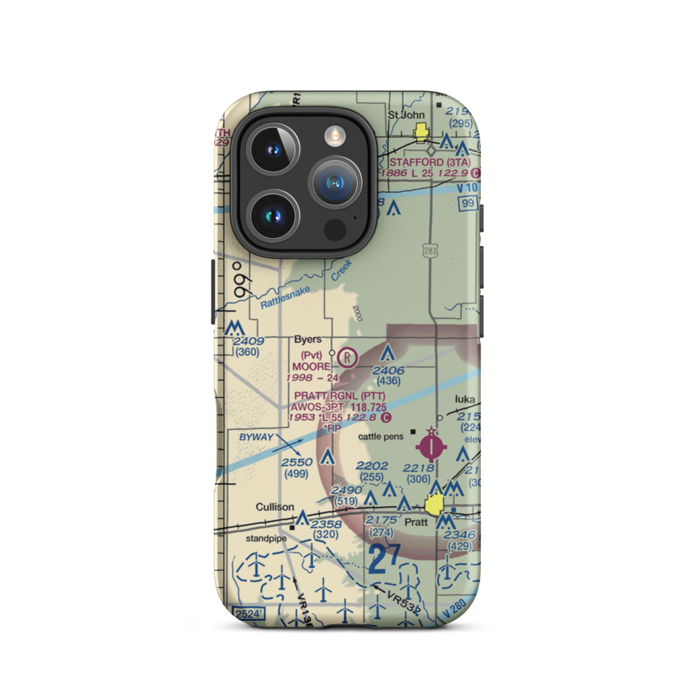 Moore Field (SN48) VFR Sectional  Tough iPhone Case iPhone 16 Pro model shown