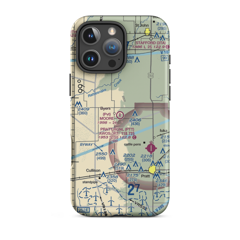 Moore Field (SN48) VFR Sectional  Tough iPhone Case iPhone 16 Pro Max model shown
