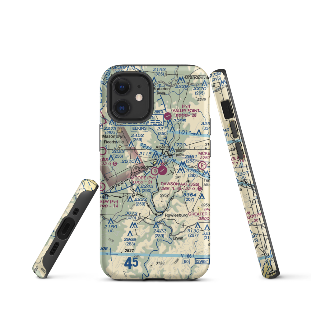 Moore Field (WV19) VFR Sectional  Tough iPhone Case iPhone 12 mini model shown