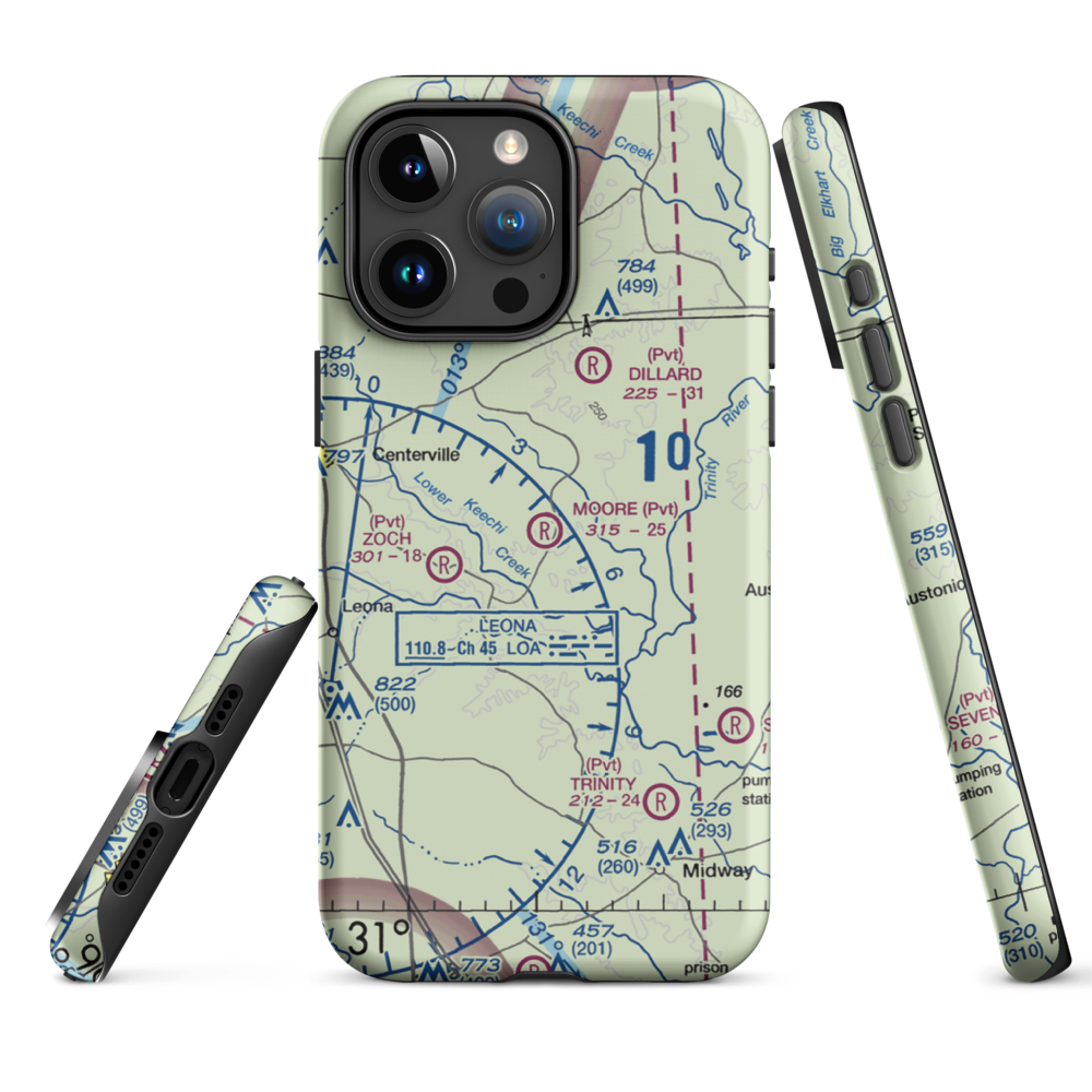 Moore Ranch Airport (24TA) VFR Sectional  Tough iPhone Case iPhone 15 Pro Max model shown