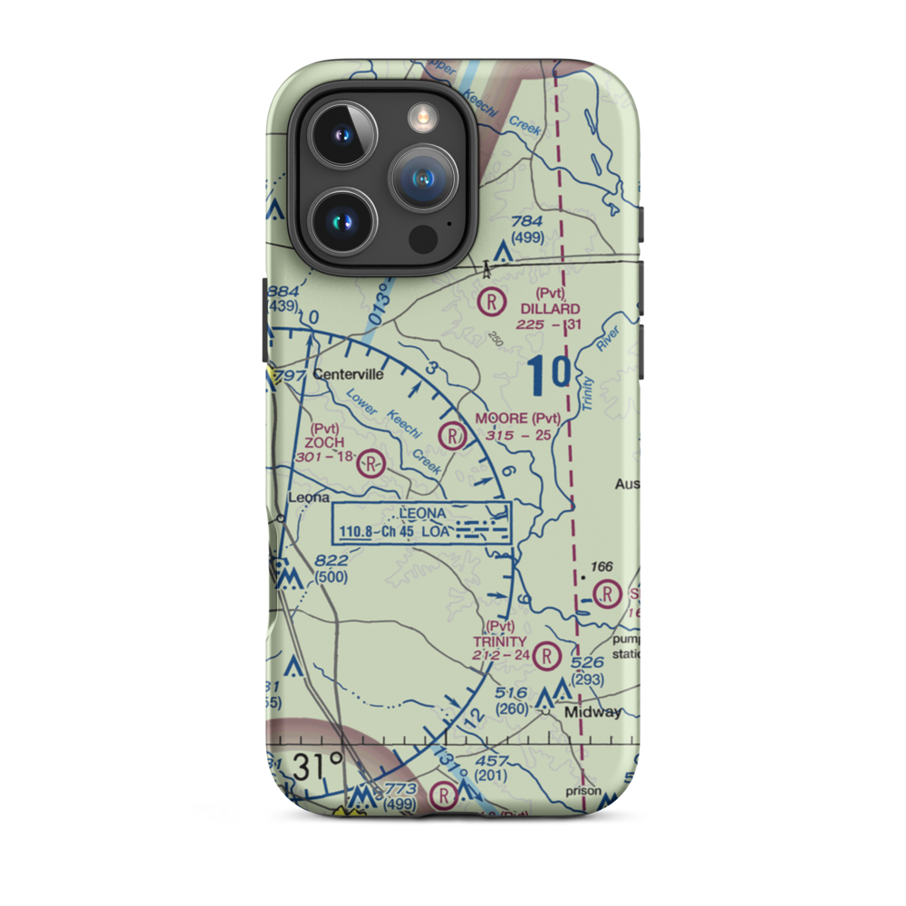 Moore Ranch Airport (24TA) VFR Sectional  Tough iPhone Case iPhone 16 Pro Max model shown