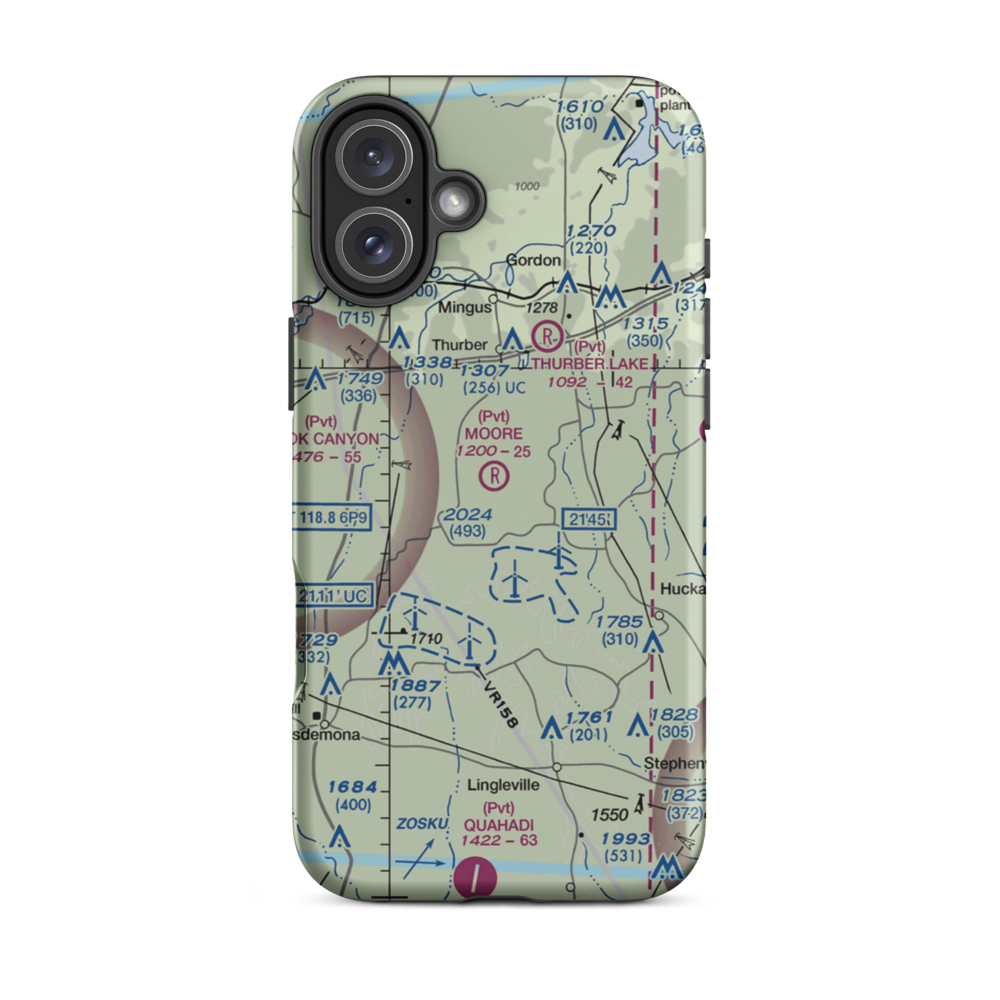 Moore Ranch Airport (83TS) VFR Sectional  Tough iPhone Case iPhone 16 Plus model shown