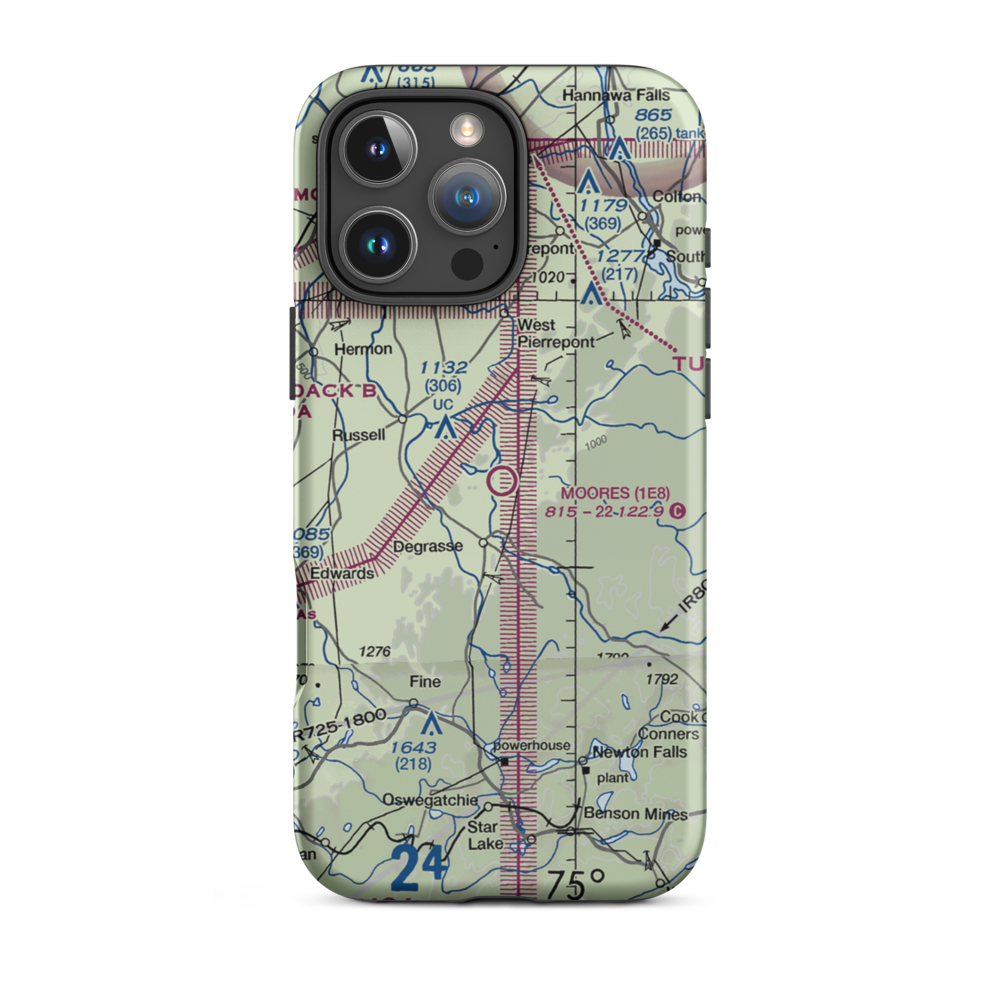 Moores Airport (1E8) VFR Sectional  Tough iPhone Case iPhone 16 Pro Max model shown