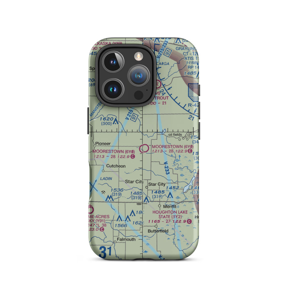 Moorestown Airpark (6Y0) VFR Sectional  Tough iPhone Case iPhone 16 Pro model shown