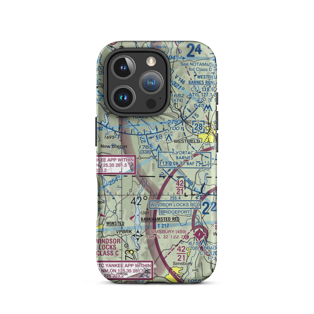Morehaven Airport (MA43) VFR Sectional  Tough iPhone Case iPhone 16 Pro model shown