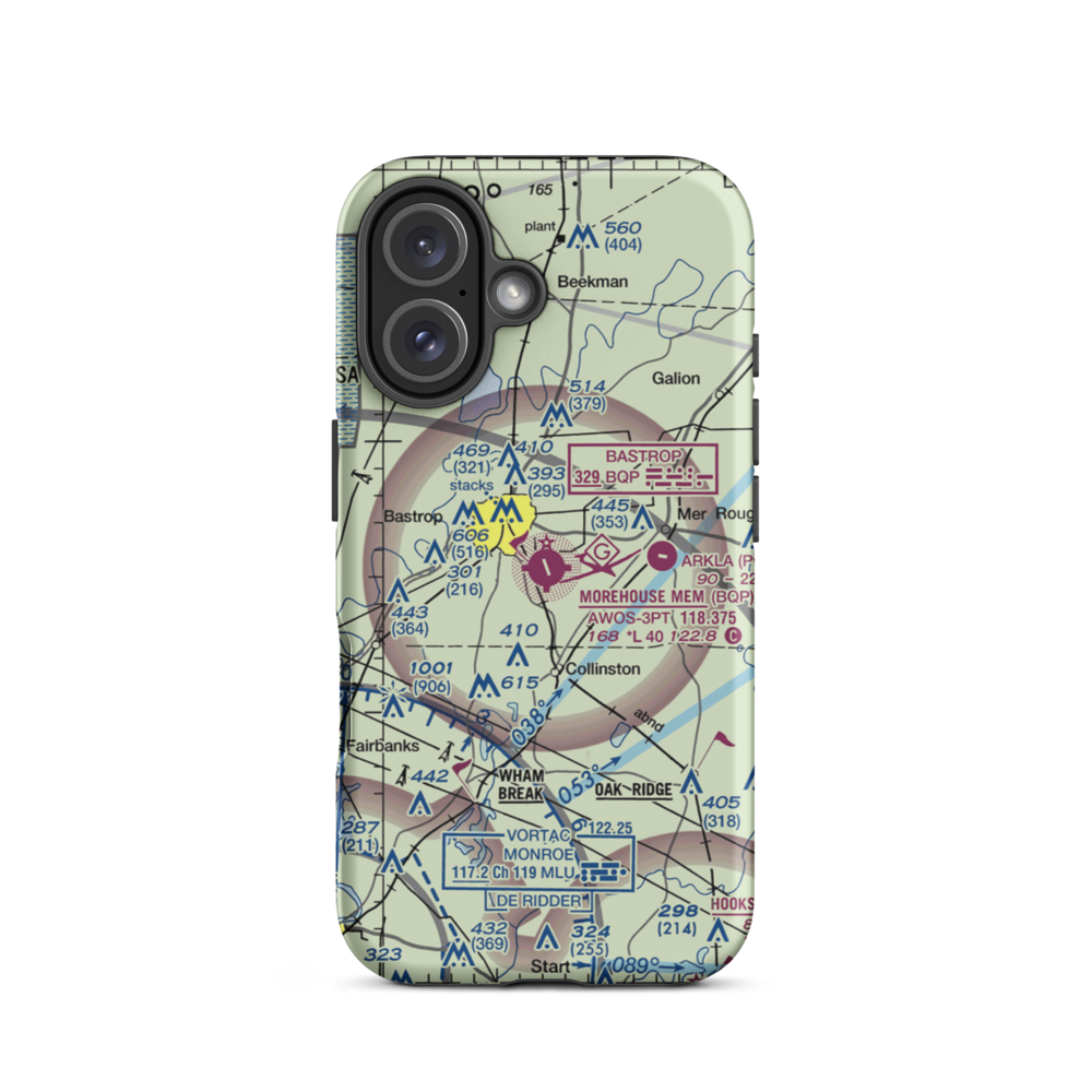 Morehouse Memorial Airport (BQP) VFR Sectional  Tough iPhone Case iPhone 16 model shown