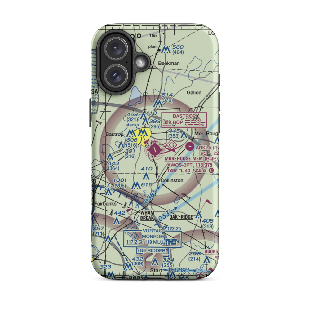 Morehouse Memorial Airport (BQP) VFR Sectional  Tough iPhone Case iPhone 16 Plus model shown