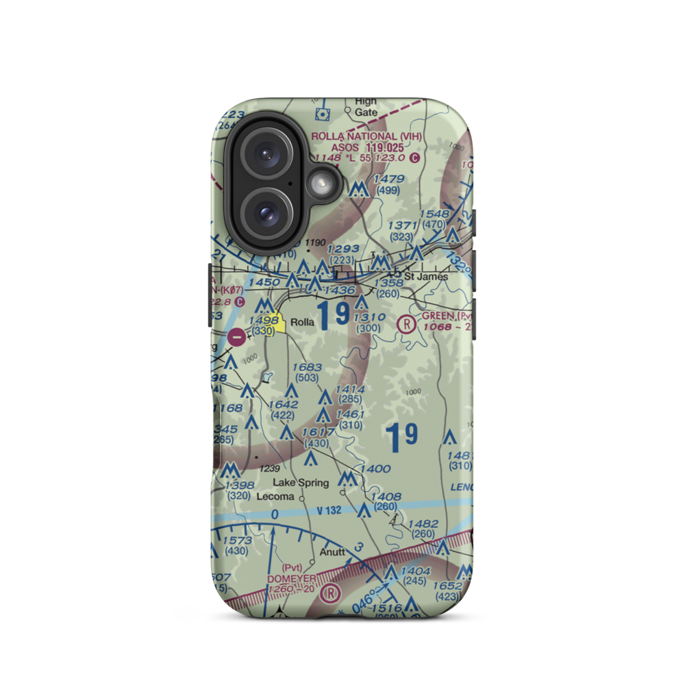 Morgan Airport (MO02) VFR Sectional  Tough iPhone Case iPhone 16 model shown