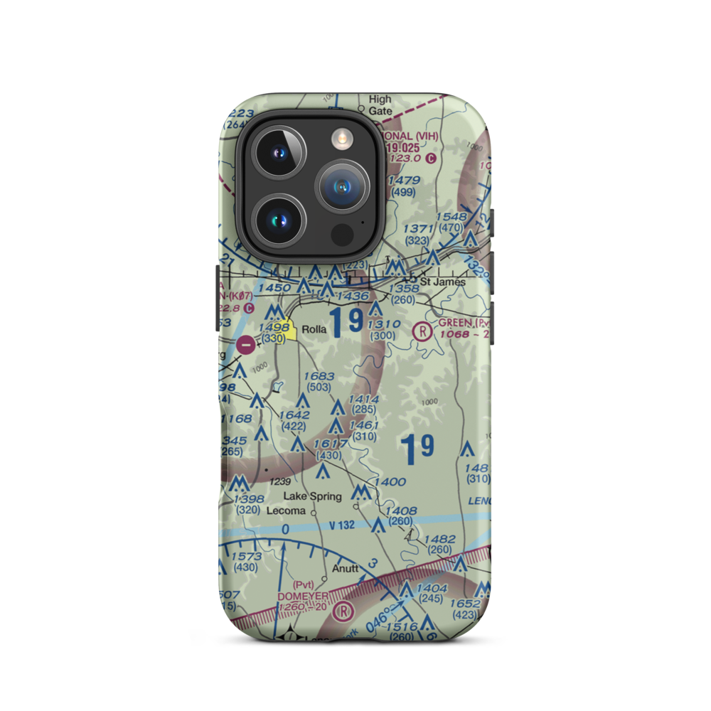 Morgan Airport (MO02) VFR Sectional  Tough iPhone Case iPhone 16 Pro model shown