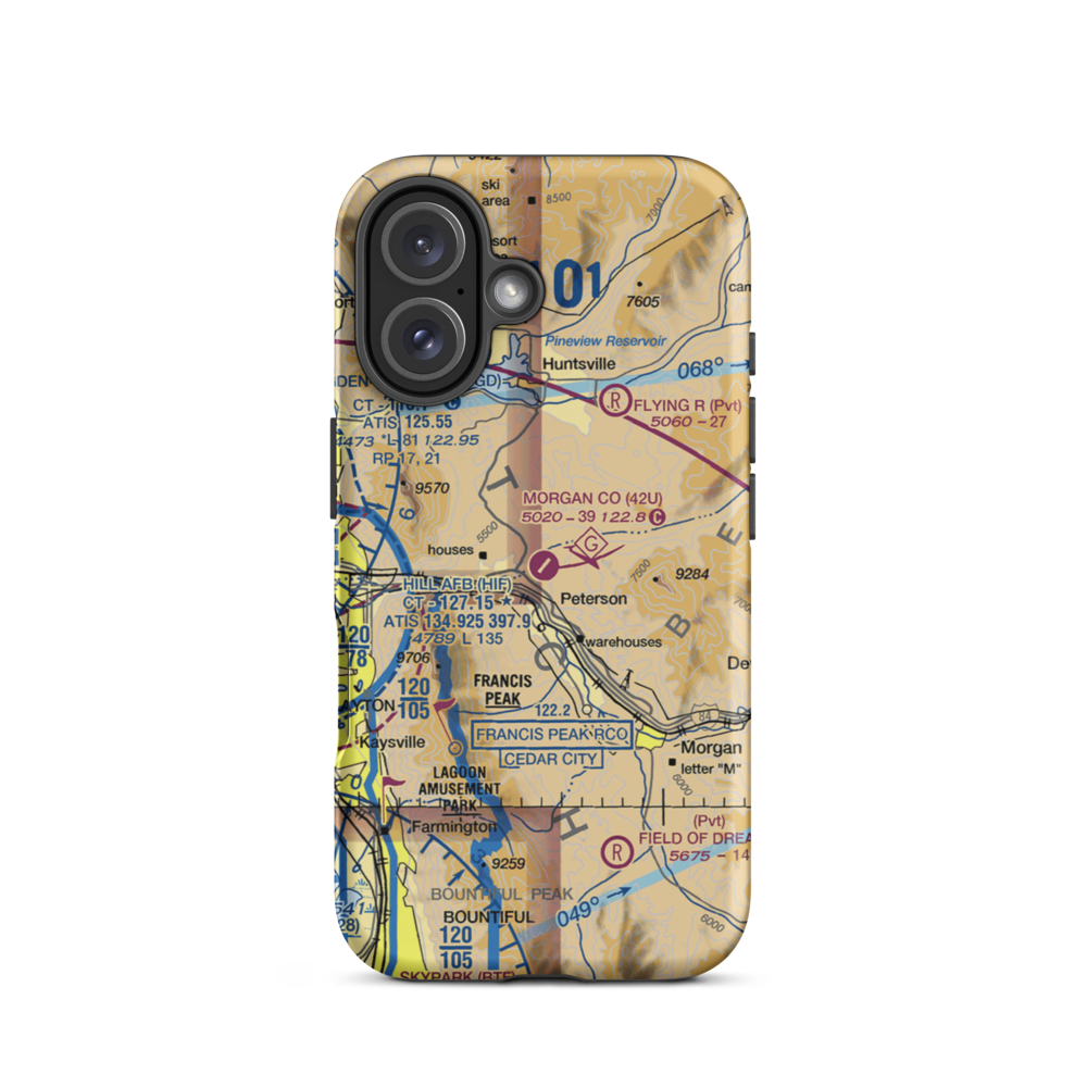 Morgan County Airport (42U) VFR Sectional  Tough iPhone Case iPhone 16 model shown