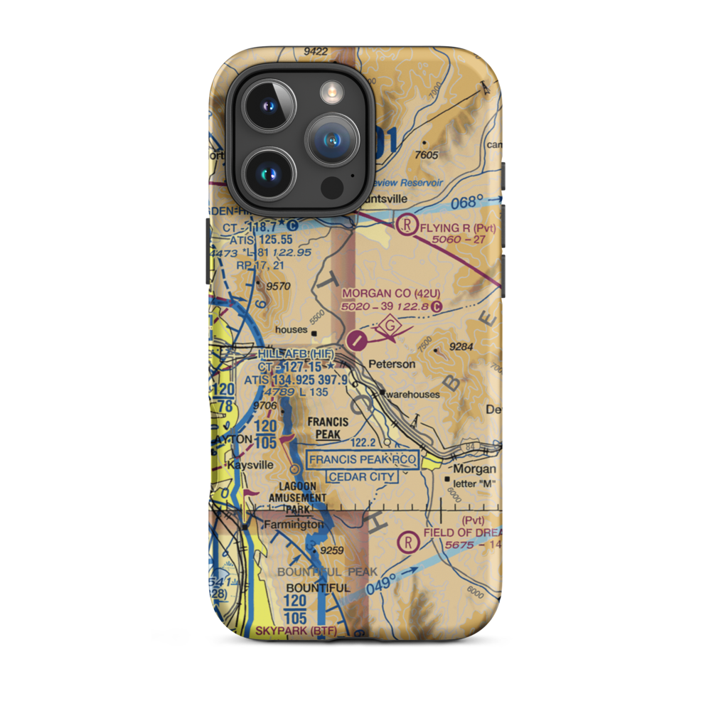 Morgan County Airport (42U) VFR Sectional  Tough iPhone Case iPhone 16 Pro Max model shown