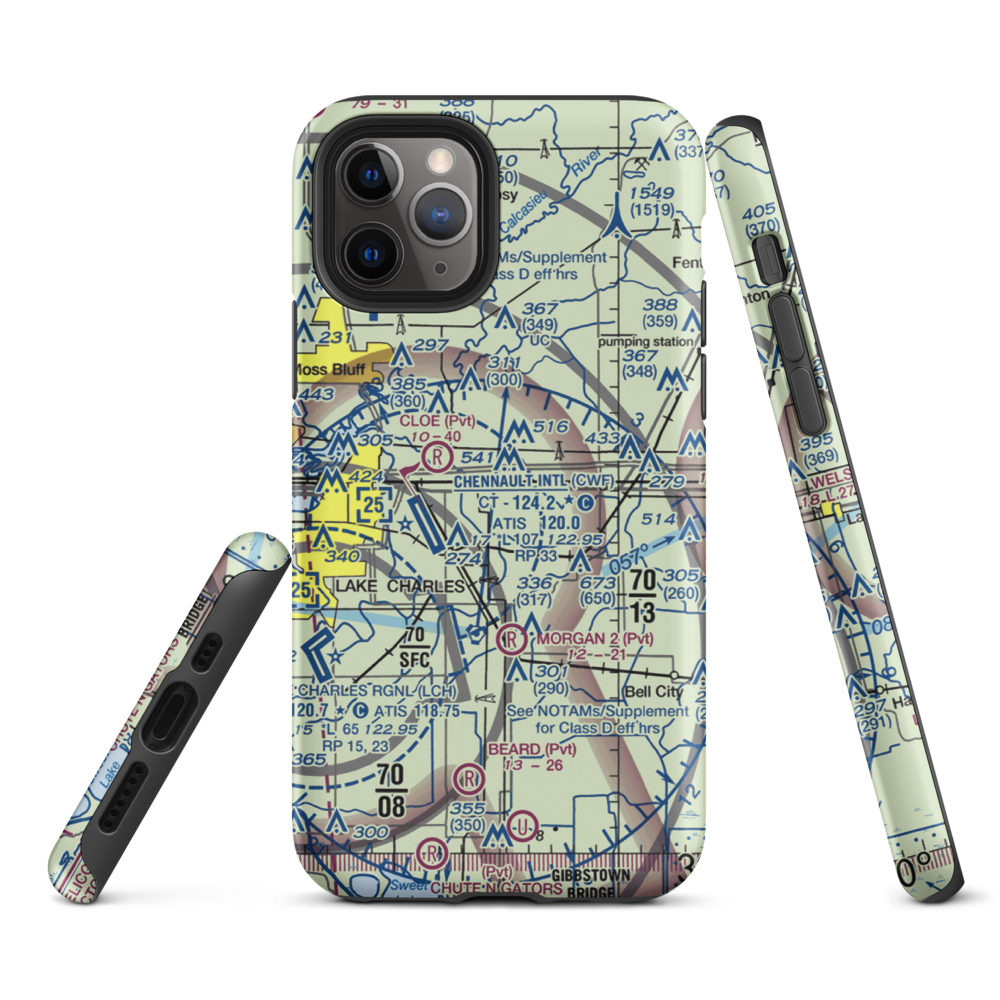 Morgan Crop Service Airport (3LA9) VFR Sectional  Tough iPhone Case iPhone 11 Pro model shown