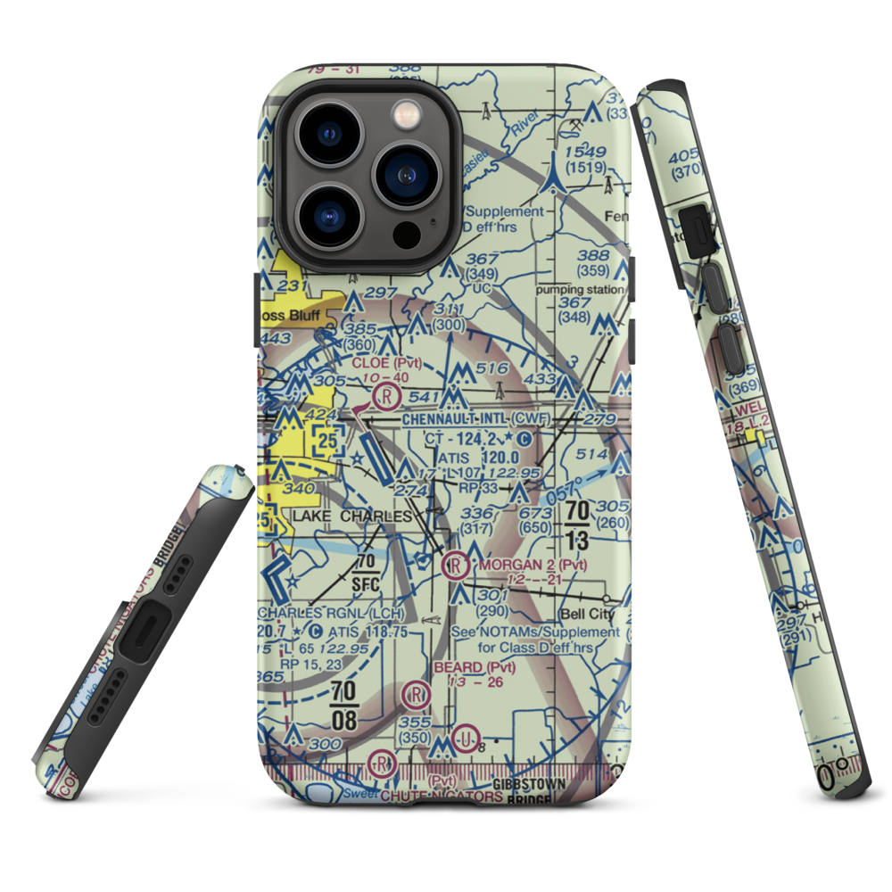 Morgan Crop Service Airport (3LA9) VFR Sectional  Tough iPhone Case iPhone 13 Pro Max model shown