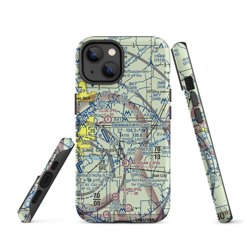 Morgan Crop Service Airport (3LA9) VFR Sectional  Tough iPhone Case iPhone 14 model shown
