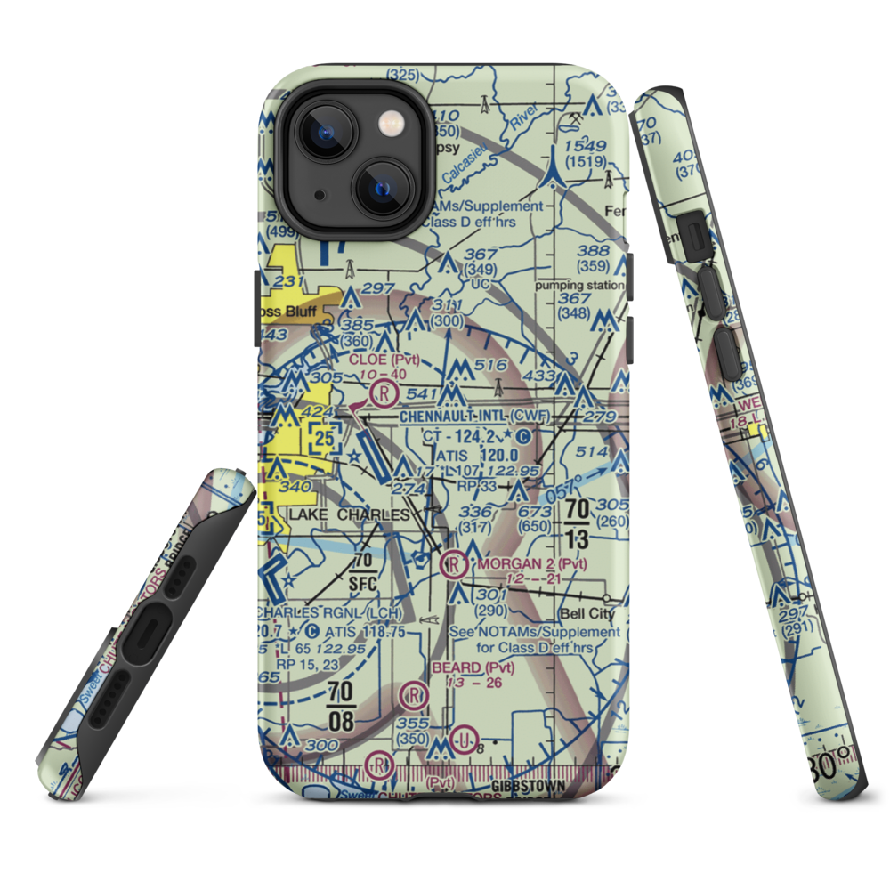 Morgan Crop Service Airport (3LA9) VFR Sectional  Tough iPhone Case iPhone 14 Plus model shown