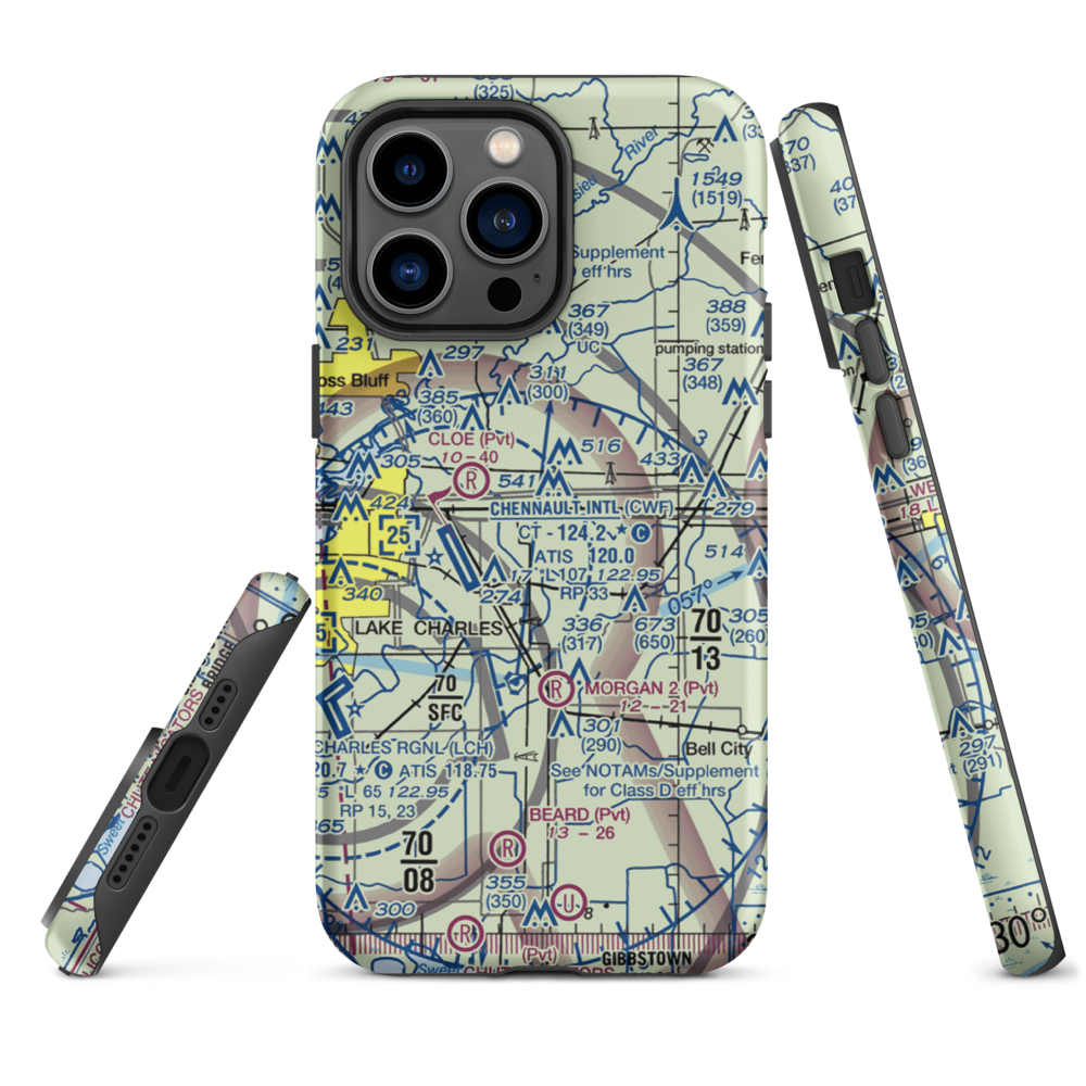 Morgan Crop Service Airport (3LA9) VFR Sectional  Tough iPhone Case iPhone 14 Pro Max model shown
