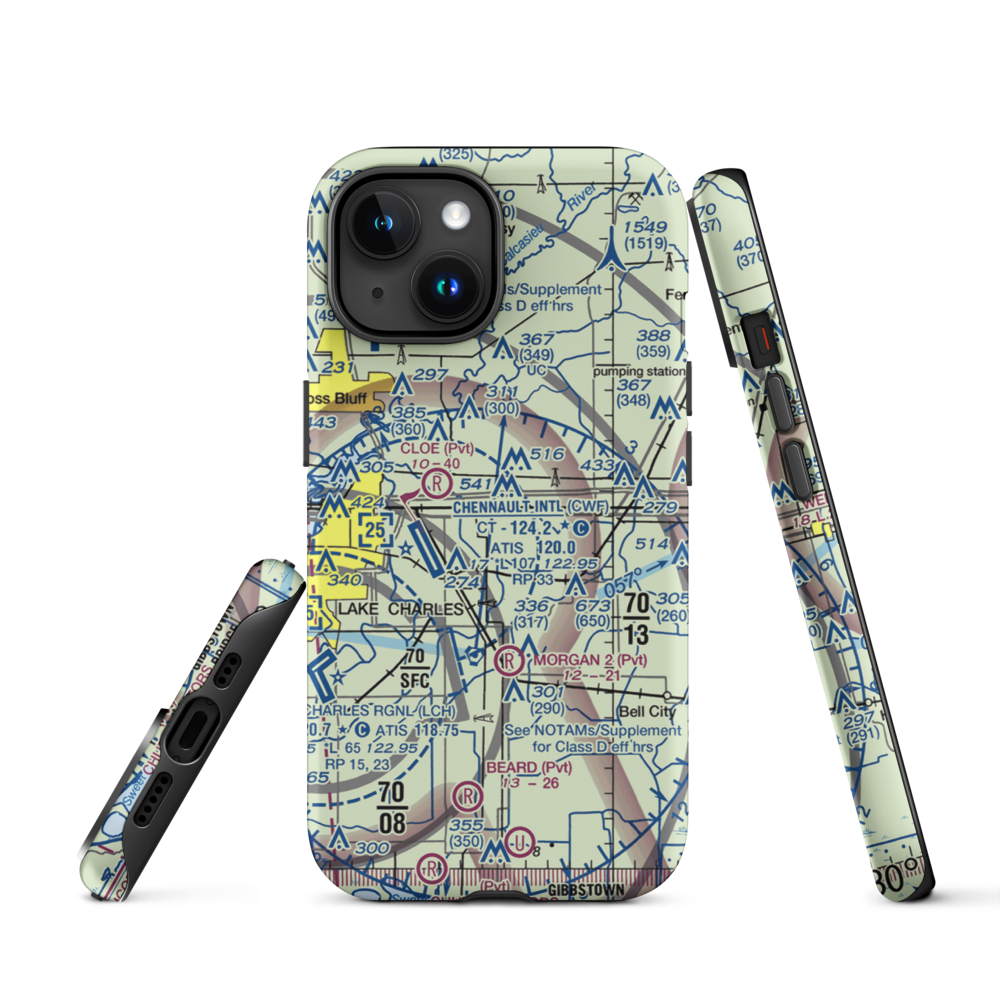 Morgan Crop Service Airport (3LA9) VFR Sectional  Tough iPhone Case iPhone 15 model shown