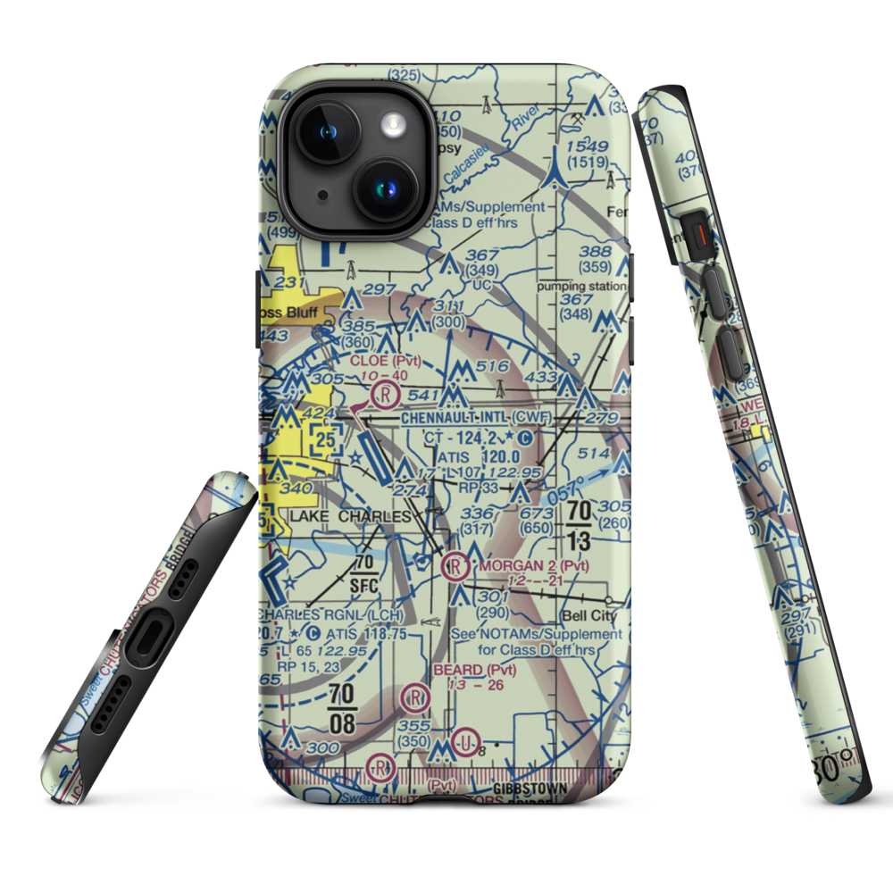 Morgan Crop Service Airport (3LA9) VFR Sectional  Tough iPhone Case iPhone 15 Plus model shown