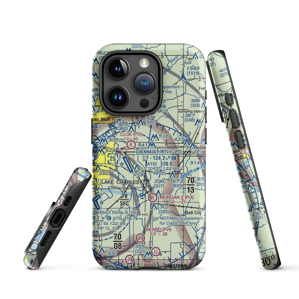 Morgan Crop Service Airport (3LA9) VFR Sectional  Tough iPhone Case iPhone 15 Pro model shown