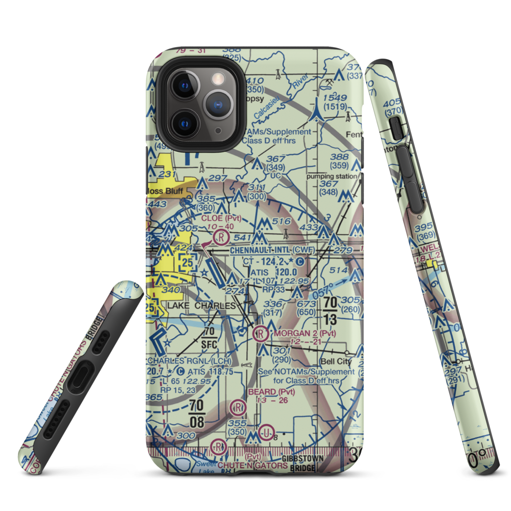Morgan Crop Service Airport (3LA9) VFR Sectional  Tough iPhone Case iPhone 11 Pro Max model shown