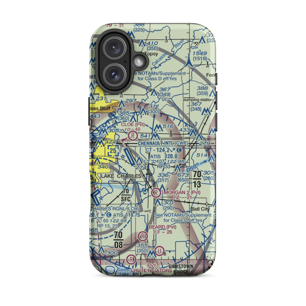 Morgan Crop Service Airport (3LA9) VFR Sectional  Tough iPhone Case iPhone 16 Plus model shown