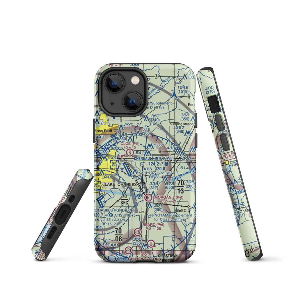 Morgan Crop Service Airport (3LA9) VFR Sectional  Tough iPhone Case iPhone 13 mini model shown