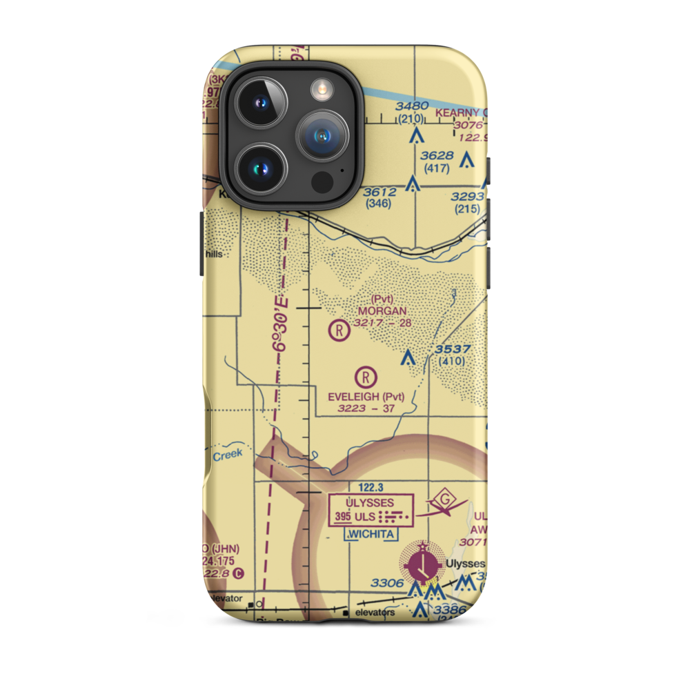 Morgan Farms Airport (8KS0) VFR Sectional  Tough iPhone Case iPhone 16 Pro Max model shown