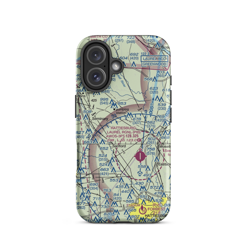 Morgan Field (0MS2) VFR Sectional  Tough iPhone Case iPhone 16 model shown