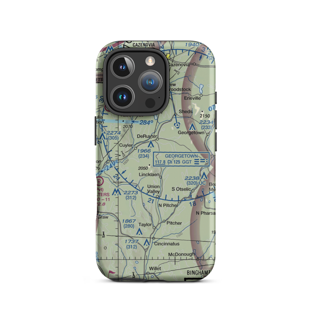Morin Airport (7NK7) VFR Sectional  Tough iPhone Case iPhone 16 Pro model shown