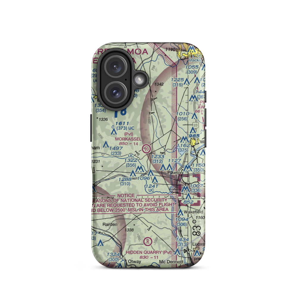 Morkassel Field (8OI9) VFR Sectional  Tough iPhone Case iPhone 16 model shown