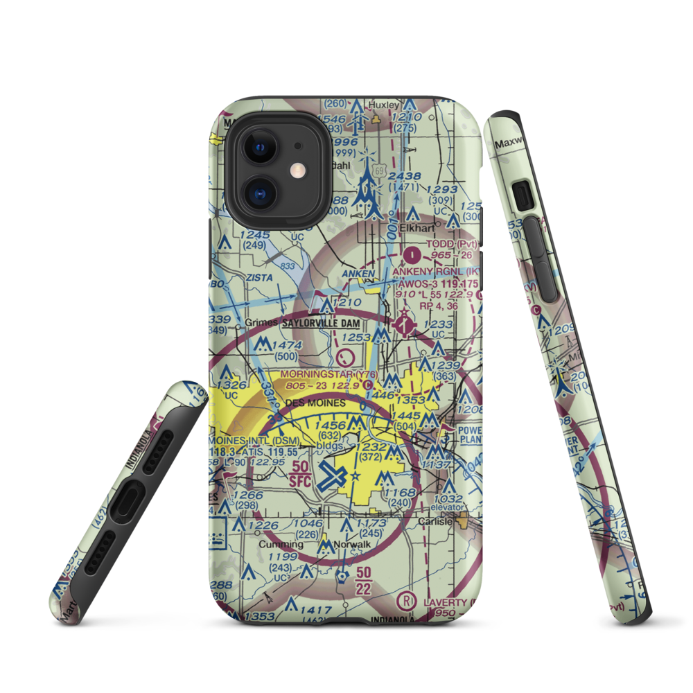 Morningstar Field (Y76) VFR Sectional  Tough iPhone Case iPhone 11 model shown