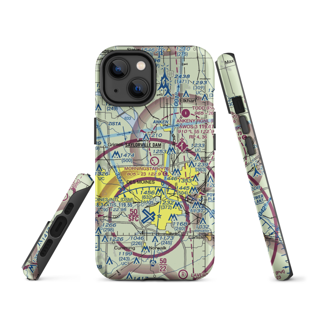 Morningstar Field (Y76) VFR Sectional  Tough iPhone Case iPhone 14 model shown