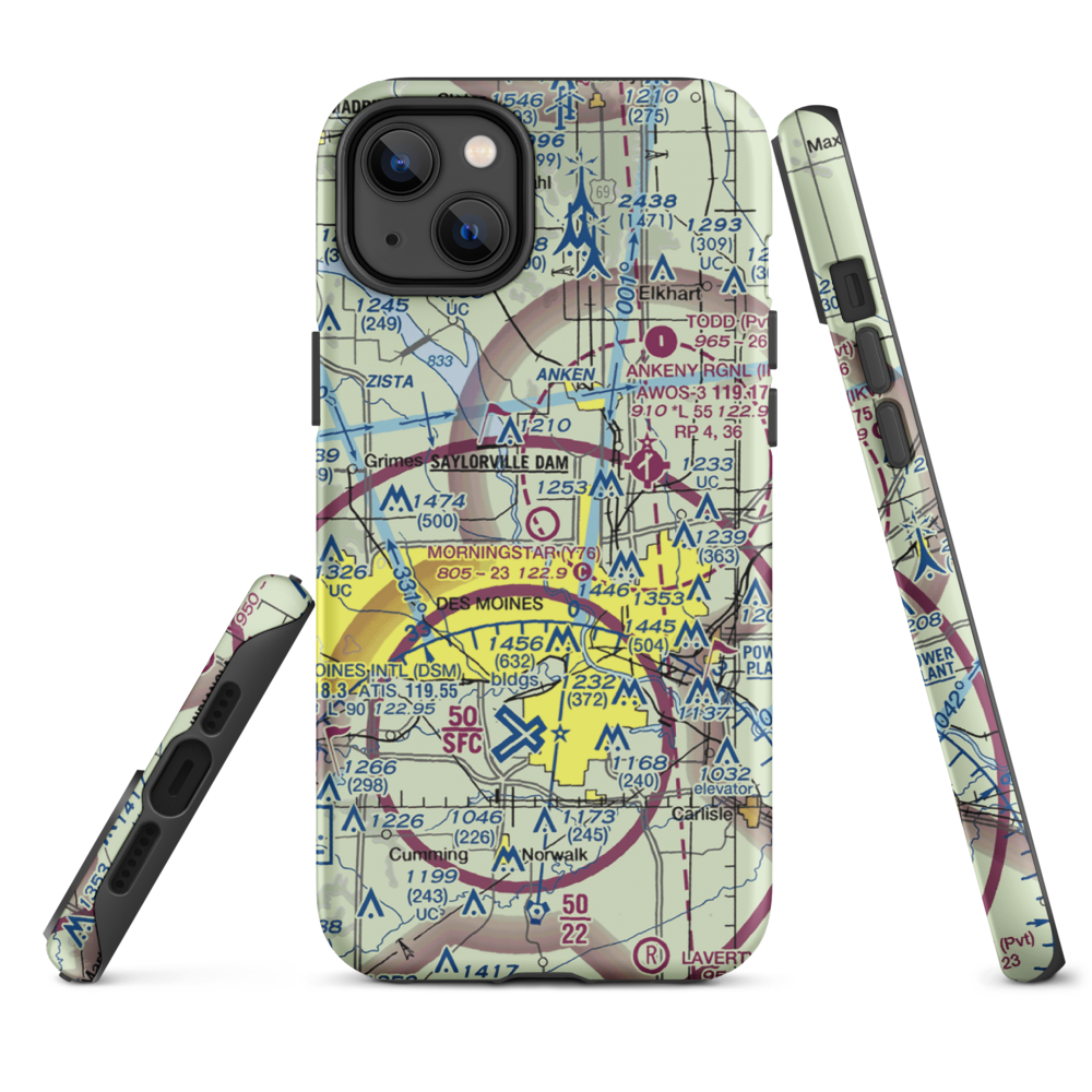 Morningstar Field (Y76) VFR Sectional  Tough iPhone Case iPhone 14 Plus model shown