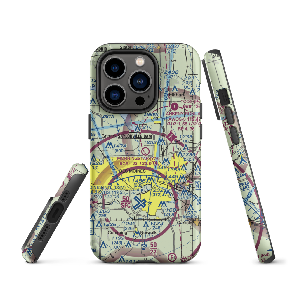 Morningstar Field (Y76) VFR Sectional  Tough iPhone Case iPhone 14 Pro model shown
