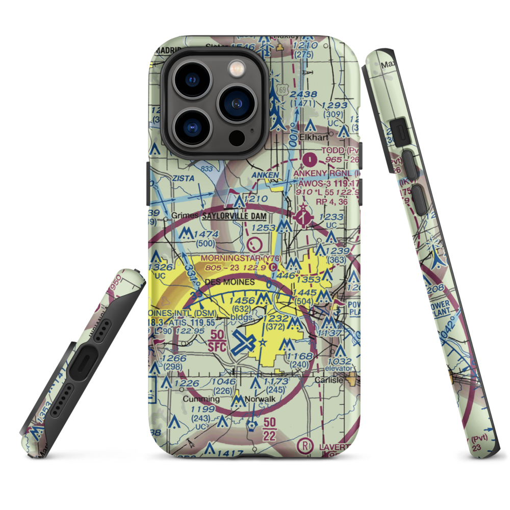 Morningstar Field (Y76) VFR Sectional  Tough iPhone Case iPhone 14 Pro Max model shown
