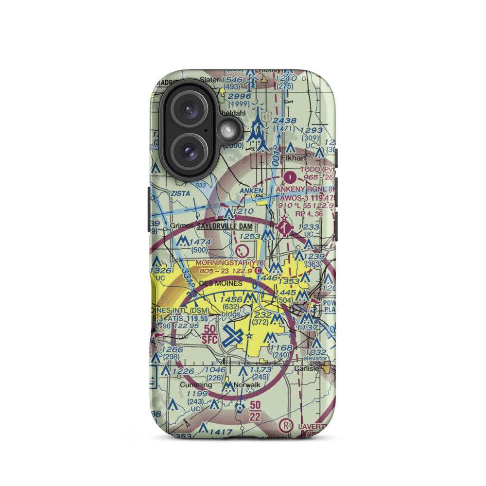Morningstar Field (Y76) VFR Sectional  Tough iPhone Case iPhone 16 model shown