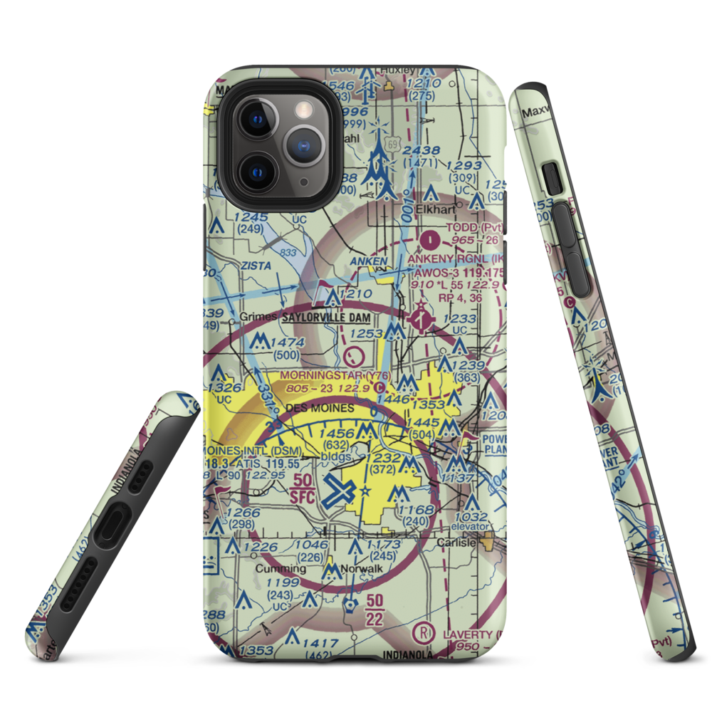 Morningstar Field (Y76) VFR Sectional  Tough iPhone Case iPhone 11 Pro Max model shown