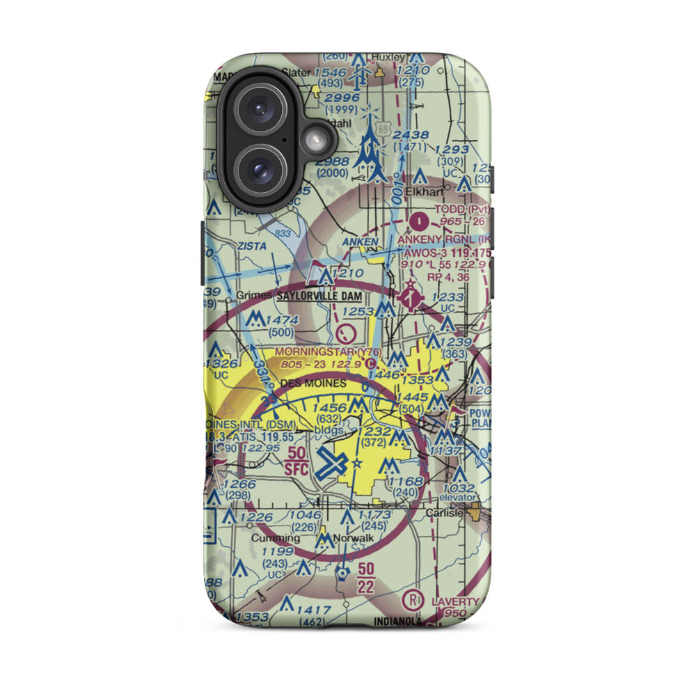 Morningstar Field (Y76) VFR Sectional  Tough iPhone Case iPhone 16 Plus model shown