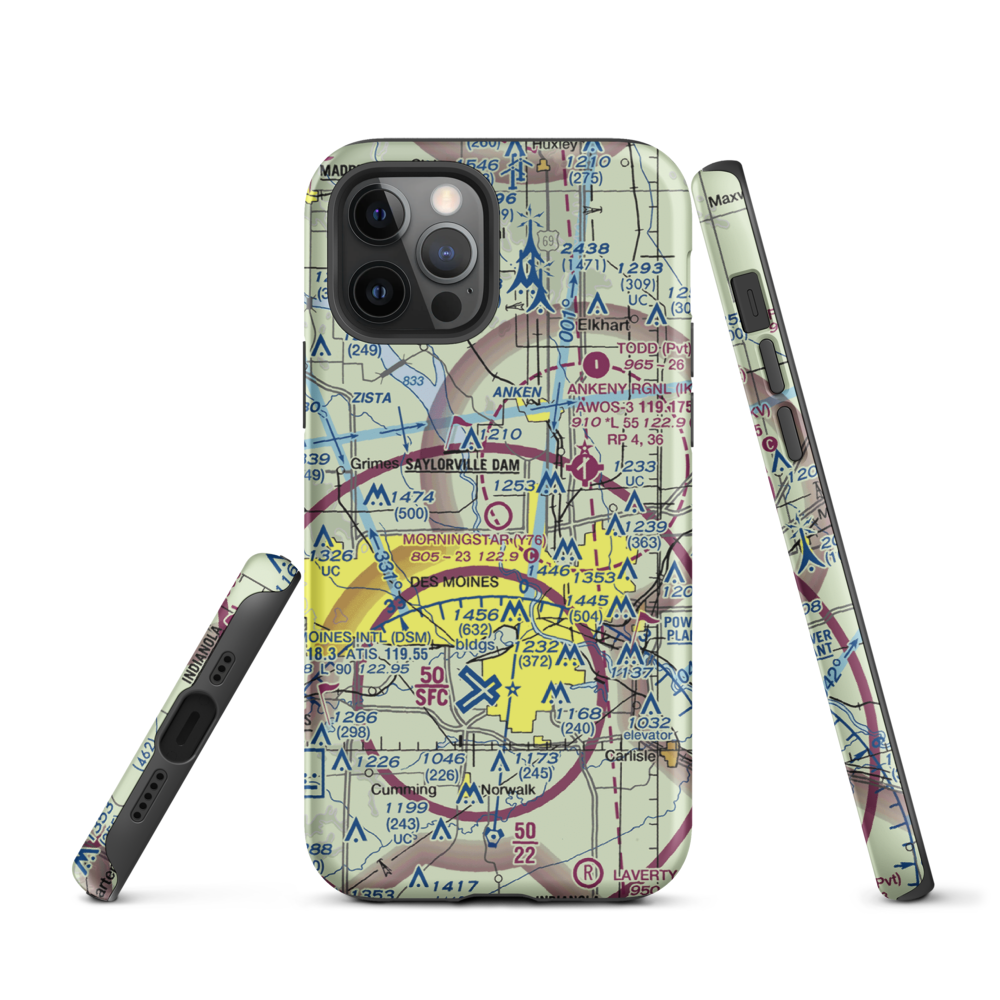 Morningstar Field (Y76) VFR Sectional  Tough iPhone Case iPhone 12 Pro model shown