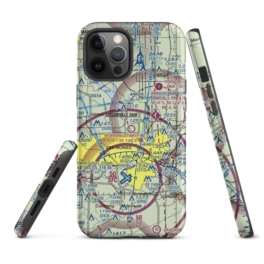 Morningstar Field (Y76) VFR Sectional  Tough iPhone Case iPhone 12 Pro Max model shown