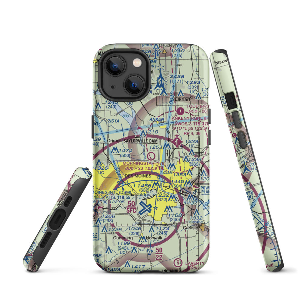 Morningstar Field (Y76) VFR Sectional  Tough iPhone Case iPhone 13 model shown